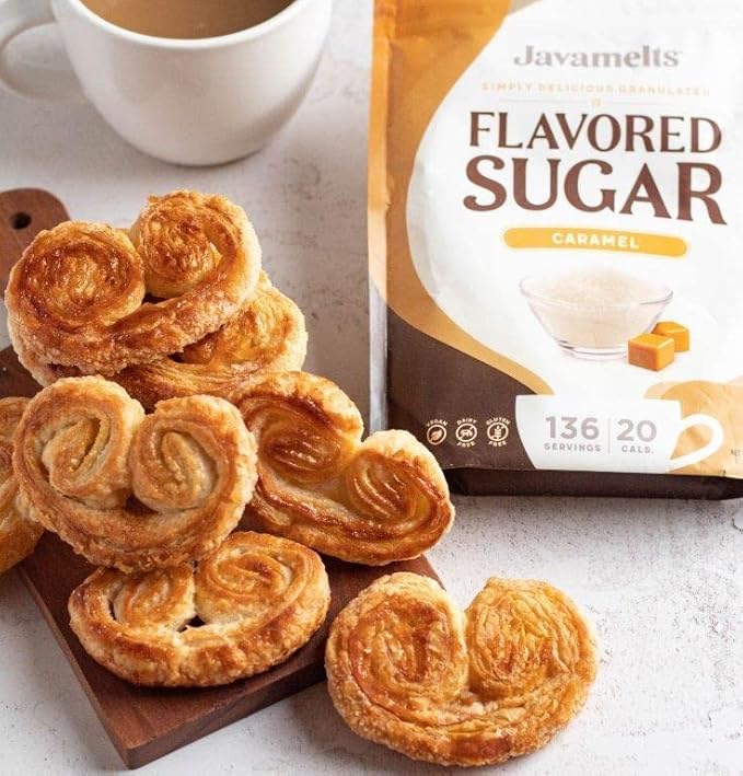 Javamelts Caramel Flavored Sugar | Pure Cane Sugar for Baking, Coffee Syrup Substitute, Cocktails, Tea | Non GMO, Non Dairy, Gluten Free, Kosher | 1.5 Pound Bag (136 Servings)