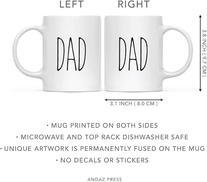 Andaz Press Simple Rustic Farmhouse Kitchen Decor 11oz. Ceramic Coffee Tea Mug Gift, Dad, 1-Pack, Birthday Christmas Gift Ideas for Family, Friends
