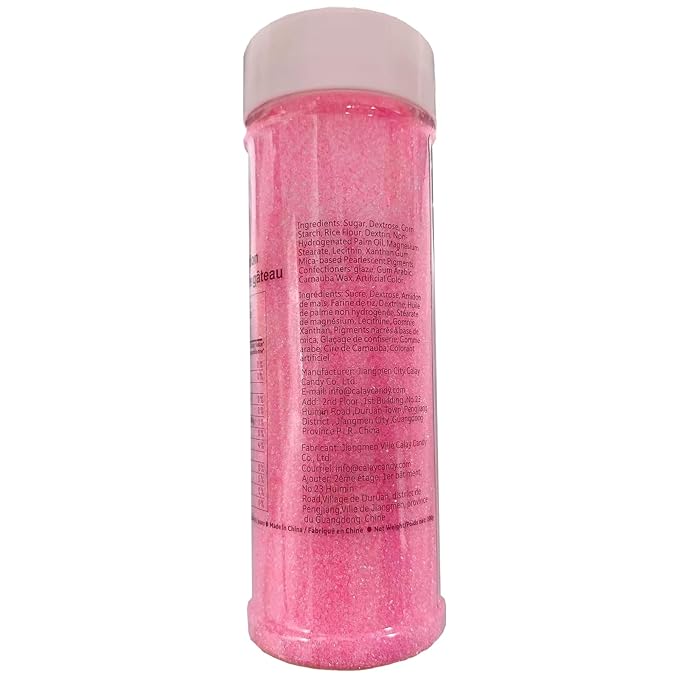 Sentovac Hot Pink Sanding Sugar for Baking Edible Sparkling Sugar Sprinkles Coarse Sugar Crystals for Baking Topping Cake Cookie Cupcake Topper Ice Cream Decoration Supplies 3.2 OZ