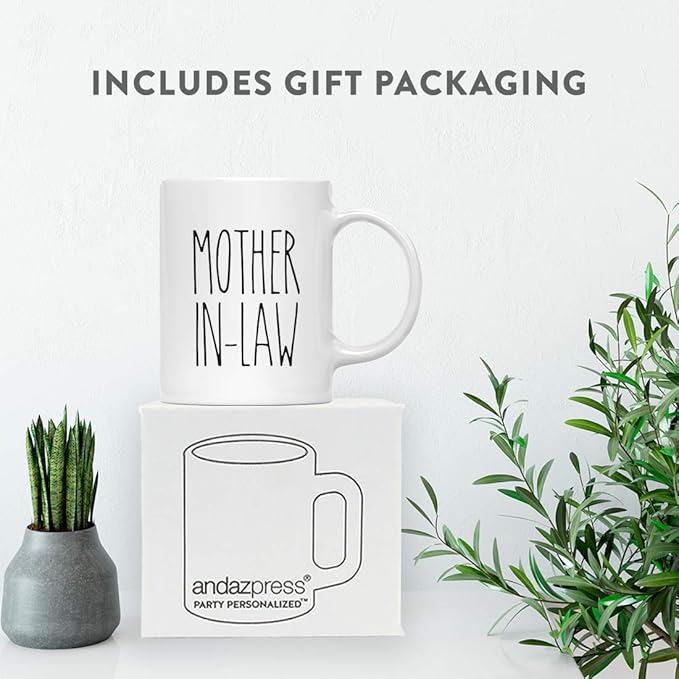 Andaz Press Simple Rustic Farmhouse Kitchen Decor 11oz. Ceramic Coffee Tea Mug Gift, Mother-in-Law, 1-Pack, Birthday Christmas Gift Ideas for Family, Friends