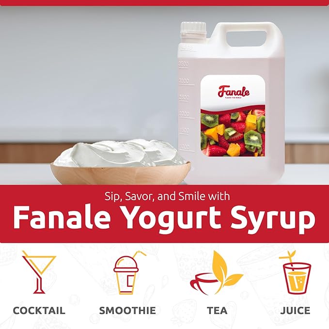 Fanale Premium Flavoring Concentrated Syrup for Bubble Tea 11 lb | Yogurt Flavor Syrup | for Boba Tea, Smoothies, Slushes, Desserts | 11lb | SRP180
