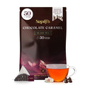 Chocolate Caramel Black Tea Bags, Dessert Inspired Blend with Caramel, Strawberry, Marshmallow & Cocoa – 50 Biodegradable Pyramid Bags, Individually Wrapped Black Tea with Strawberry Flavor