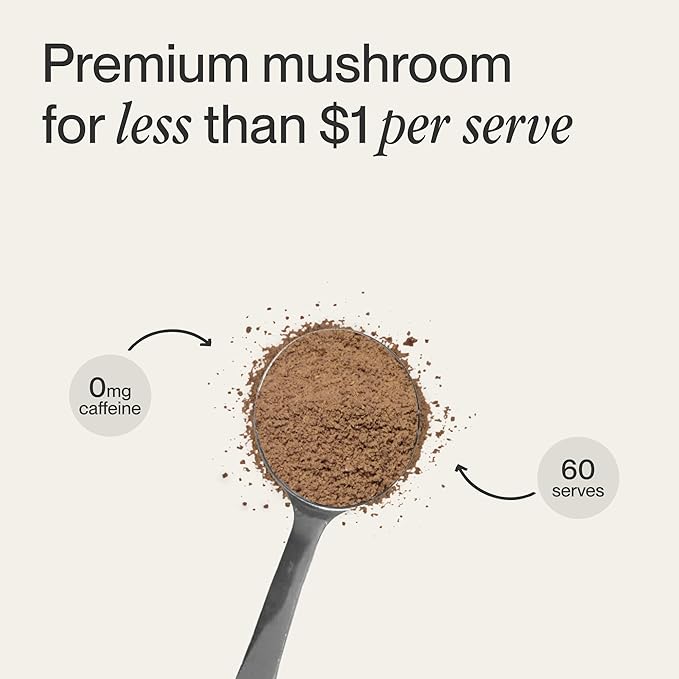 Morning Made Original Mushroom Latte Powder Mix | Organic Lion’s Mane, Chaga & Cordyceps Adaptogenic Blend, Caffeine-Free Coffee Alternative | Sweetened, Vegan, Gluten-Free, Low Sugar | 10.6oz (60 Serves)