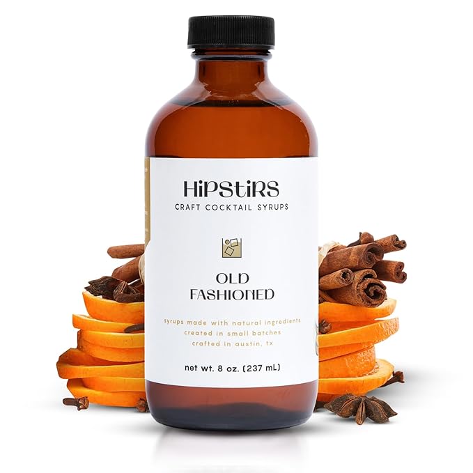 HipStirs Old Fashioned Mix - Our Artisan Old Fashioned Syrup uses Real Blood Orange Bitters for Cocktails to Make it a Rich and Timeless Winter Drink Mixer (8 Fl Oz)