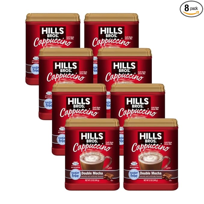 Hills Bros. Flavor Coffee (Sugar-Free Double Mocha, 12 Ounce (Pack of 8)