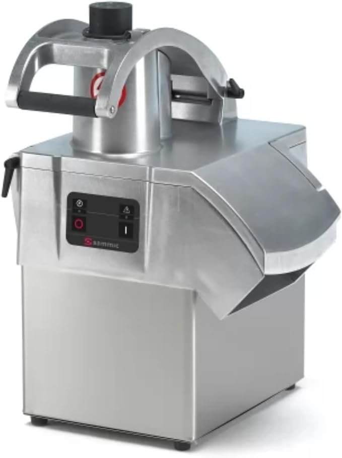 Sammic CA-31 Commercial Food Processor Vegetable Prep Machine, 1000 lbs/hr Output, Single Speed 365 RPM, Universal Hopper with Continuous Feed, Stainless Steel, Countertop Design