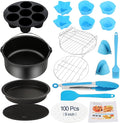 SIK Air Fryer Accessories, 13PCS for Ninja COSORI Power XL 5.3QT - 8QT Air Fryer with 9 Inch Cake Barrel