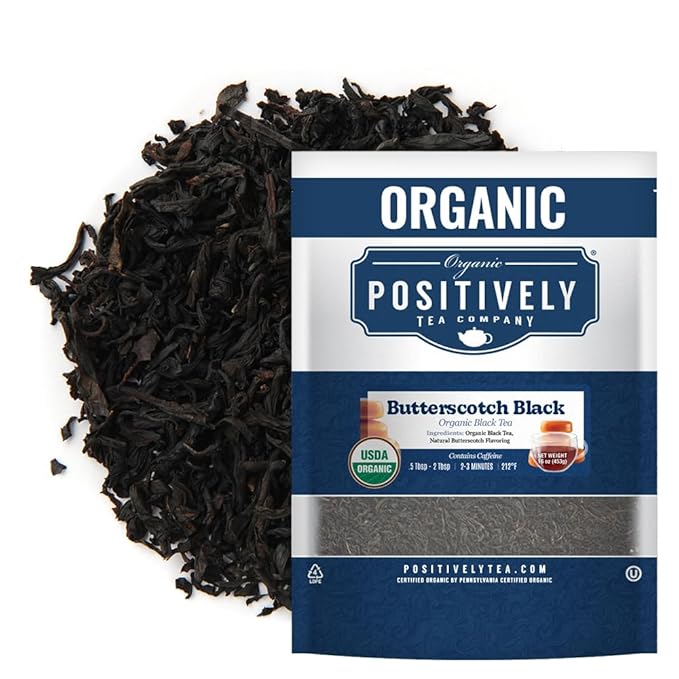 Organic Positively Tea Company, Butterscotch Black Tea, Loose Leaf, 16 Ounce