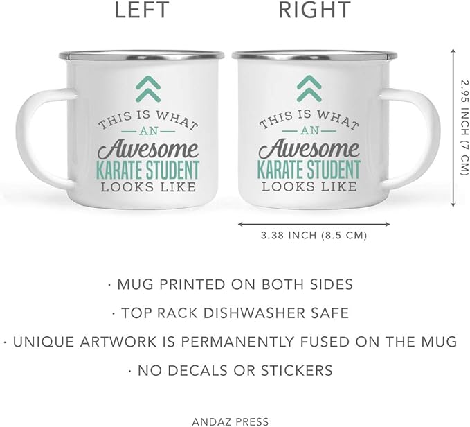 Andaz Press 11oz. Stainless Steel Campfire Coffee Mug Gift, This is What an Awesome Karate Student Looks Like, 1-Pack, Birthday Gift Ideas Coworker Him Her, Includes Gift Box