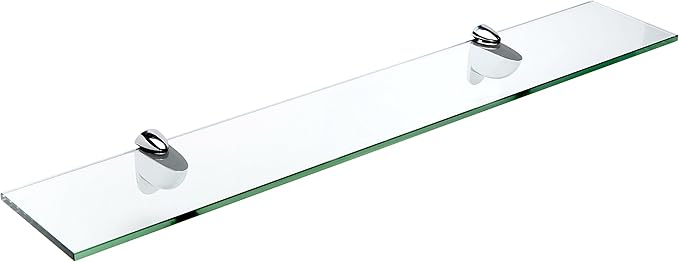 Spancraft Glass H-12x14-Chrome Heron Glass Shelf, Chrome, 12" x 14"