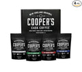 Bourbon & Whiskey Barrel Aged Coffee Box Set with Four Whole Bean Single Origin Coffees (Colombia, Sumatra, Ethiopia, Rwanda) Premium Small-Batch Gourmet Roasted Coffee Gift (Pack or 4)