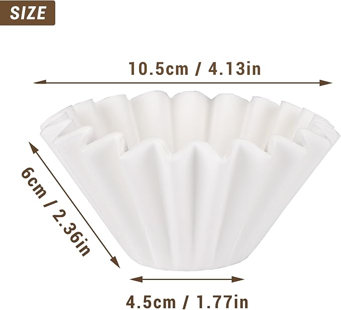 EUSOAR Single Serve Coffee Filters,1-2 Cup Pack of 200 White Mini Disposable Unbleached Replacement Basket Drip Coffee Filters Paper Sheets, for Home Commercial Dripper Pour Over Drip Coffee Makers