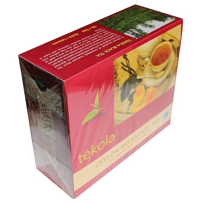 tekola, 1 pack 100 ct Ceylon Breakfast Black Tea. A premium blend of 100% pure Ceylon Tea. Strong, flavorful and lively, 100 Count