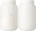 1 Gallon Protein Powder Container with Airtight Lid - Plastic Large Wide Mouth Jar - Pack of 2 - Made in USA