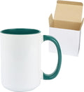 Ceramic 15oz Sublimation Coffee Mug, Hunter Green, Case of 24