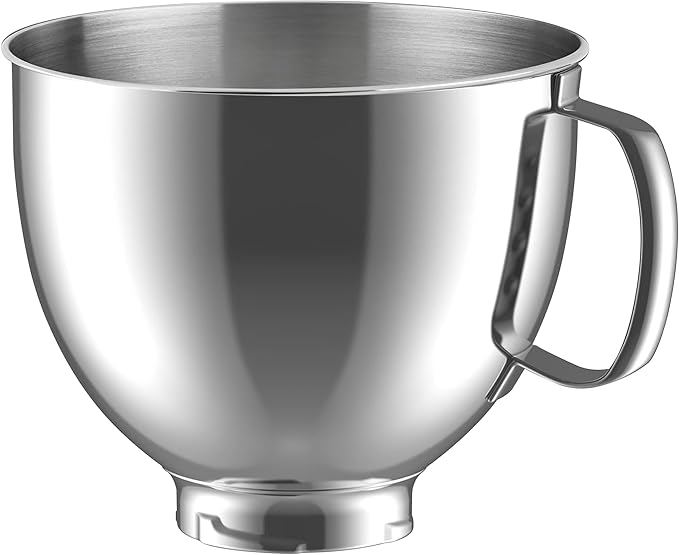 Stainless Steel Mixer Bowl for KitchenAid Artisan & Classic Series 4.5 Quart / 5 Quart Tilt-Head Stand Mixers, KSM150 Stainless Steel Bowl Replacement, Mixing Bowl for KitchenAid, Silver