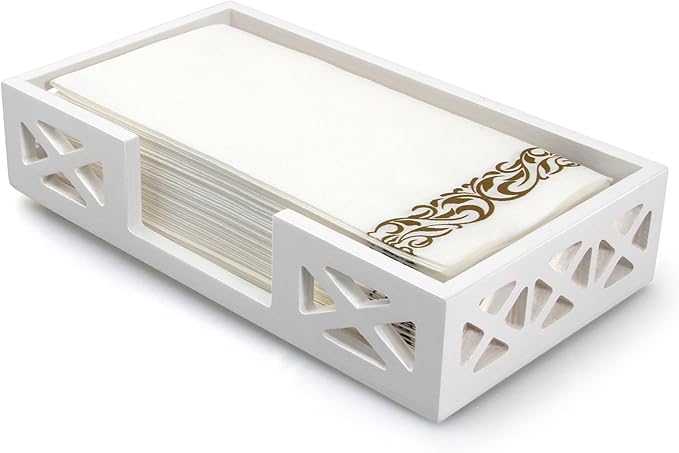 Rustic Wooden Guest Towels Holder Flat Bathroom Napkin Holder Caddy Hand Towel Tray Cocktail Napkins Tray for Table Countertop Towel Holder Baskets Modern Paper Bathroom Accessories