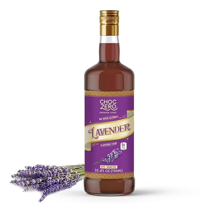 ChocZero Sugar Free Lavender Flavoring Syrup – Keto Friendly, Low Calorie & No Sugar Alcohols – 25.4 Fl Oz