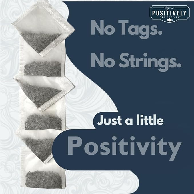 Organic Positively Tea Company, Organic Black Tea Bags, 100 Count, Eco-Friendly Tea Bags, Non-GMO
