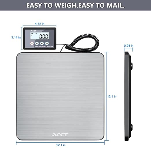 Shipping Scale, 400lb/1oz, Digital Postal Scale with Hold/auto-Off/Tare Function, Mail Scale for Packages/Pets/Luggage/Office, Heavy Duty Scale, Batteries & USB Cable Included