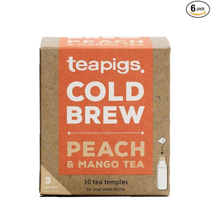 Teapigs Peach And Mango Cold Brew Made With Whole Fruit (6 Packs of 10 Tea Bags)