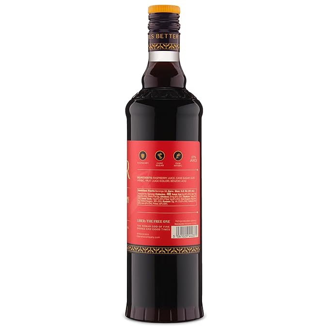 Liber & Co. Raspberry Syrup for Drinks - Cocktails, Coffee, & Soda Flavoring - Makes 50 Drinks - Real Raspberry Simple Syrup - Liber & Co. (25.4 oz)