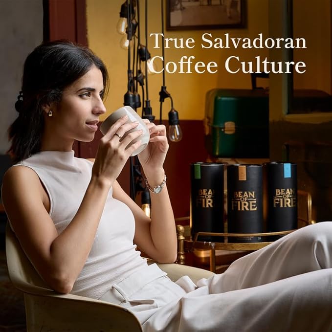 Bean of Fire El Salvador Gesha Natural Ground Coffee – Medium Roast, Single Origin Specialty, Chocolate & Lemon Cup (16 oz)