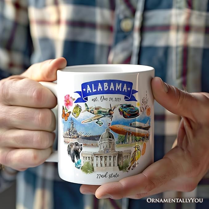OrnamentallyYou Artistic Alabama State Themes and Landmarks Mug