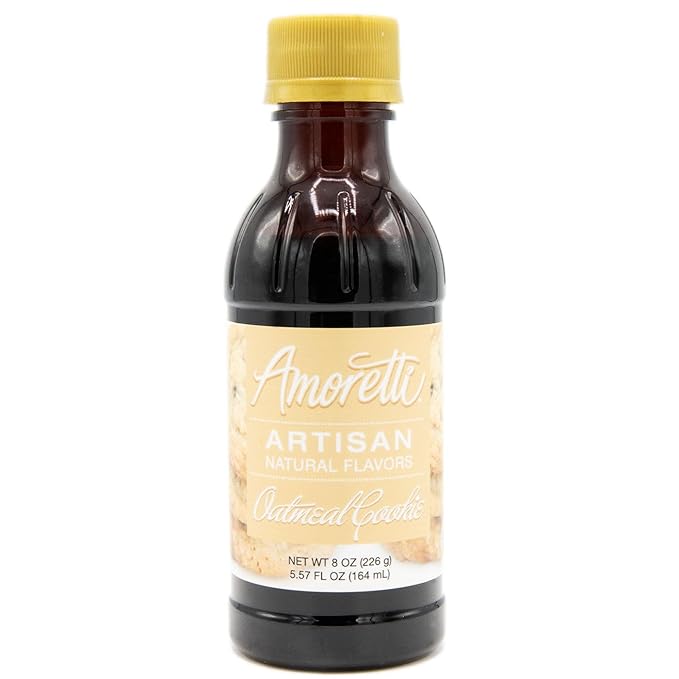 Amoretti - Natural Oatmeal Cookie Artisan Flavor Paste, 8 oz, Perfect For Ice Cream, Beverages, Cakes, and more, Preservative Free, Vegan, Gluten Free, No Artificial Sweeteners, Highly Concentrated