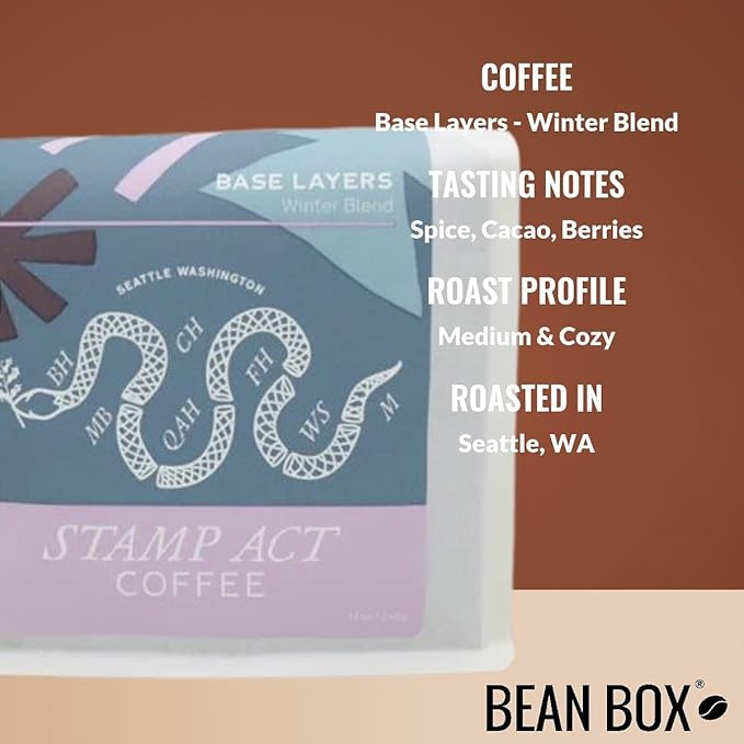 Bean Box Holiday Coffee Sampler - Base Layers - Winter Blend, 2-Pack, Whole Bean Coffee