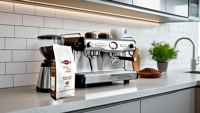 Eurocaf Blend Gold 100% Arabica, Whole Bean Coffee, Medium Roast, 2.2 Ib, Original Italian Coffee (Pack of 1)