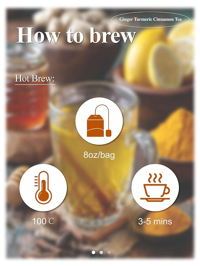LOOMICA Turmeric Ginger Cinnamon Tea, Naturally Caffeine-Free, Warm & Spicy Herbal Blend, Rich & Aromatic, Perfect for Cozy Mornings & Relaxing Evenings, 20 Counts, (Pack of 2)