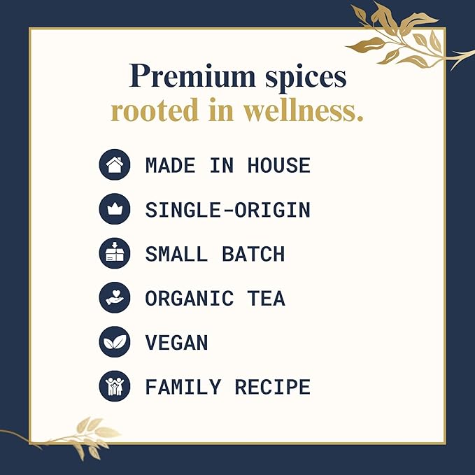 The Chai Box Loose Leaf 100% Organic Black Tea - Featured in Oprah's Favorite Things | Caffeinated Black Tea with Ginger, Cinnamon, Clove, Fennel & Cardamom (Pack of 1) 2.5 oz | Makes 25 Cups | Small Batch Loose Leaf Tea with Whole, Premium Spices