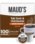 Maud's Decaf Dark Roast Coffee Pods, 100 ct, Decaffeinated Recyclable Single Serve Pods – 100% Arabica, Compatible with Keurig K Cups Maker