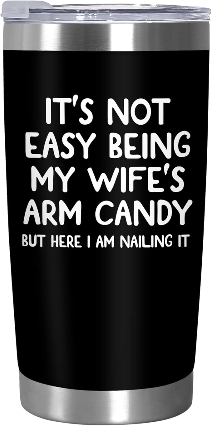 Christmas Birthday Gifts For Husband from Wife - 20 oz Stainless Steel Insulated Coffee Tumbler with Lid - Anniversary Wedding Gifts Gifts for Him Men Husband from Wife, Presents for Men