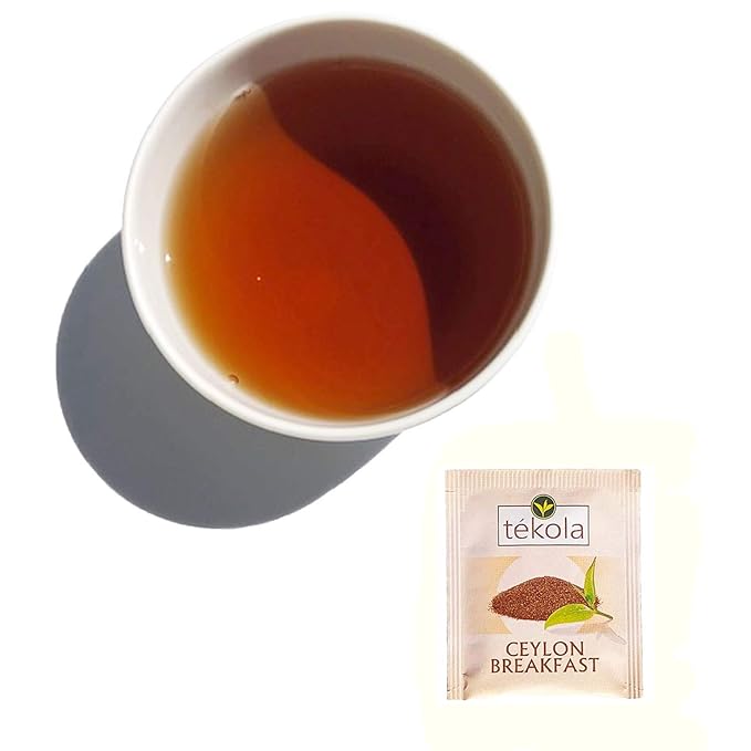 tékola, 6 pack Ceylon Breakfast Black Tea. A premium blend of 100% pure Ceylon Tea. Strong, flavorful and lively, 25 Count (Pack of 6)