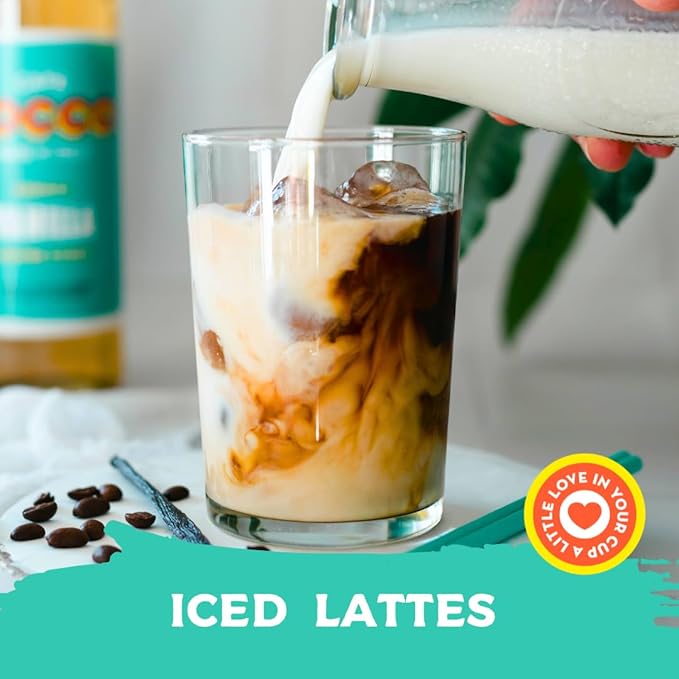 Cafe Pocco Premium Vanilla Coffee Syrup with Pump - Gluten Free and Vegan Syrup, Ideal for Lattes, Cappuccinos, Espresso, Americano - Glass Bottle 750ml (Pack of 1)