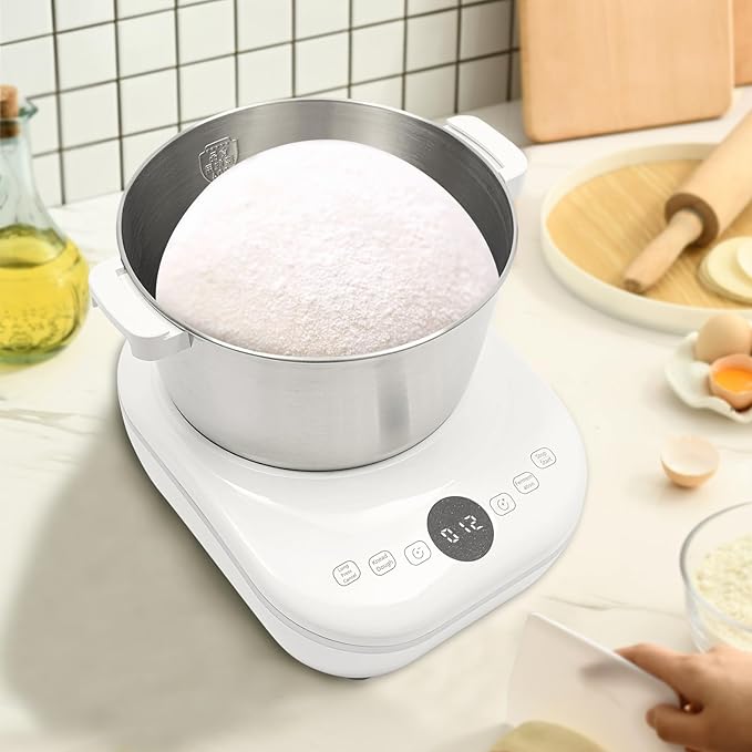 169oz Electric Dough Maker with Fermentation, 200W Dough Stand Mixer Machine with 140-170 RPM,Built-in Microcomputer Timer,Digital Screeny, Automatic Kneading Machine for Bakery (White)