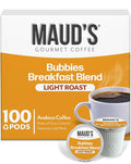Maud's Breakfast Blend Coffee Pods, 100 ct, Light Roast Coffee in Recyclable Single Serve Pods – 100% Arabica Beans, Compatible with Keurig K Cups Maker