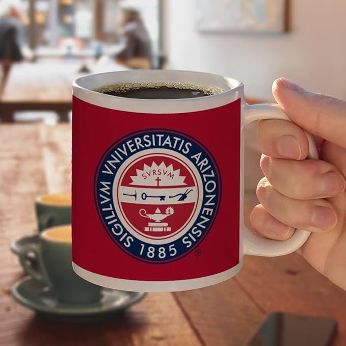 The University of Arizona Seal Ceramic Coffee Mug, Novelty Gift Mugs for Coffee, Tea and Hot Drinks, 11oz, White