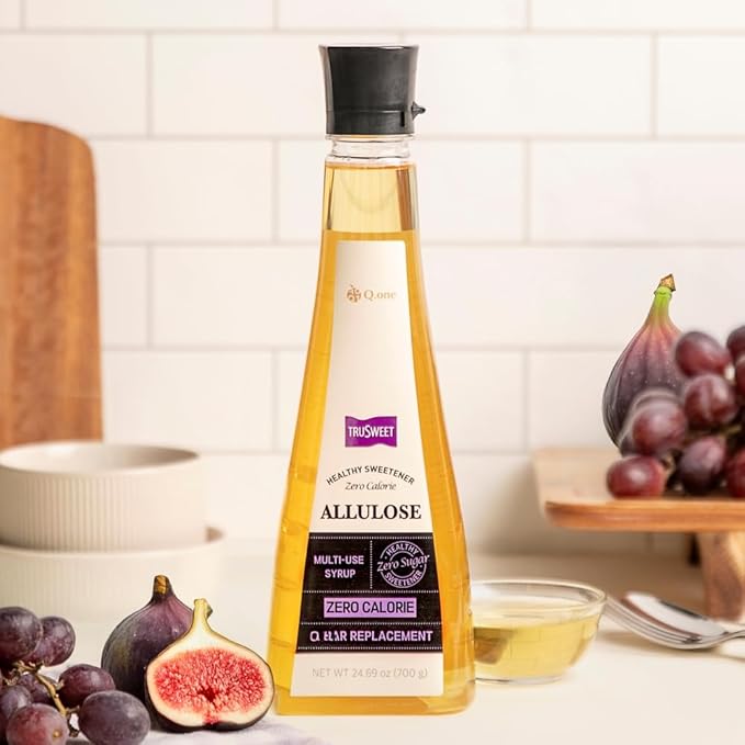 Q.one Trusweet Allulose Syrup 700g (24.69oz) – Zero Calorie Sweetener, Sugar-Free, Zero Net Carbs, Sugar Substittue, Cooking, Baking