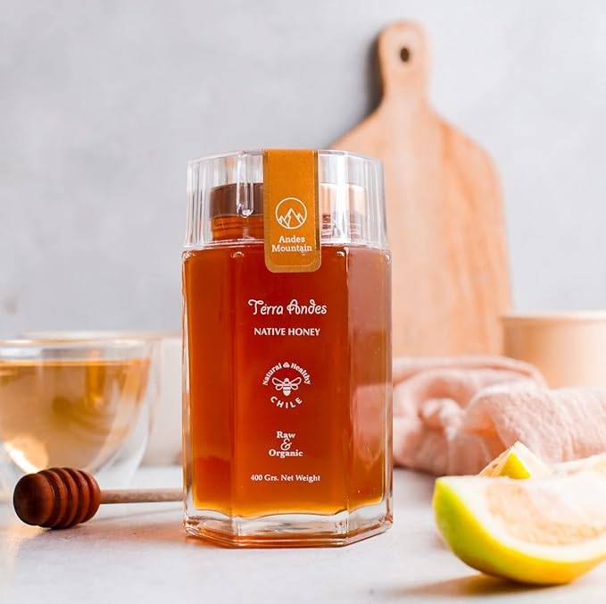Terra Andes Raw and Unfiltered Honey - Andes Mountain Luxury Edition. 14.1 oz
