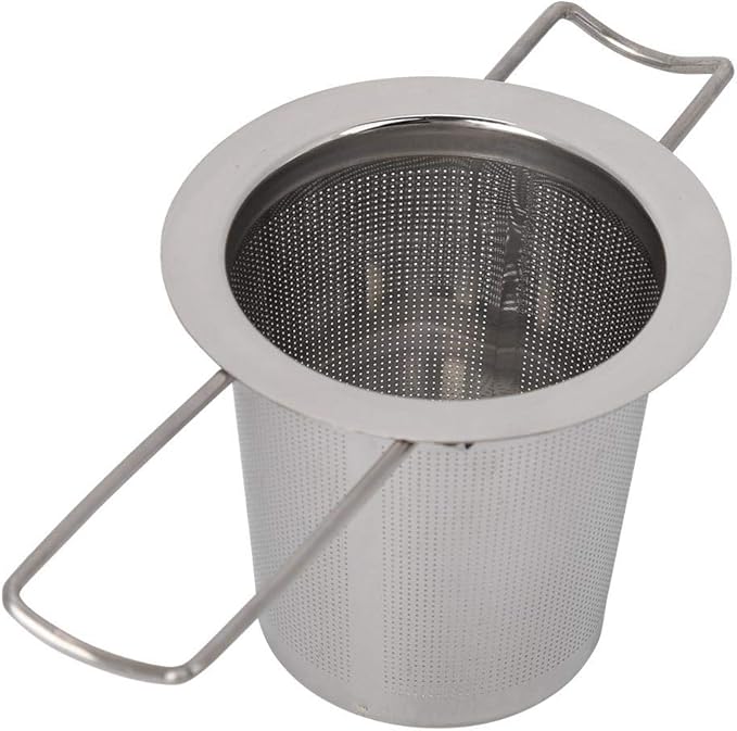 Fdit Stainless Steel Mesh Tea Infuser Metal Cup Strainer Foldable Filter With-Lid