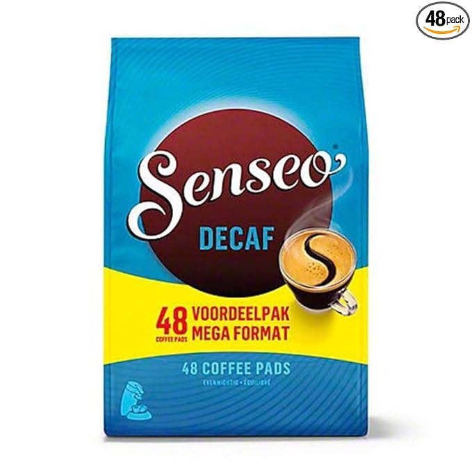 Senseo Decaf Coffee Pods – 48 Count – Medium Roast with Smooth & Balanced Flavor and Rich Crema – Single-Serve Compostable Coffee Pads Compatible with Senseo & PeleCom Machines