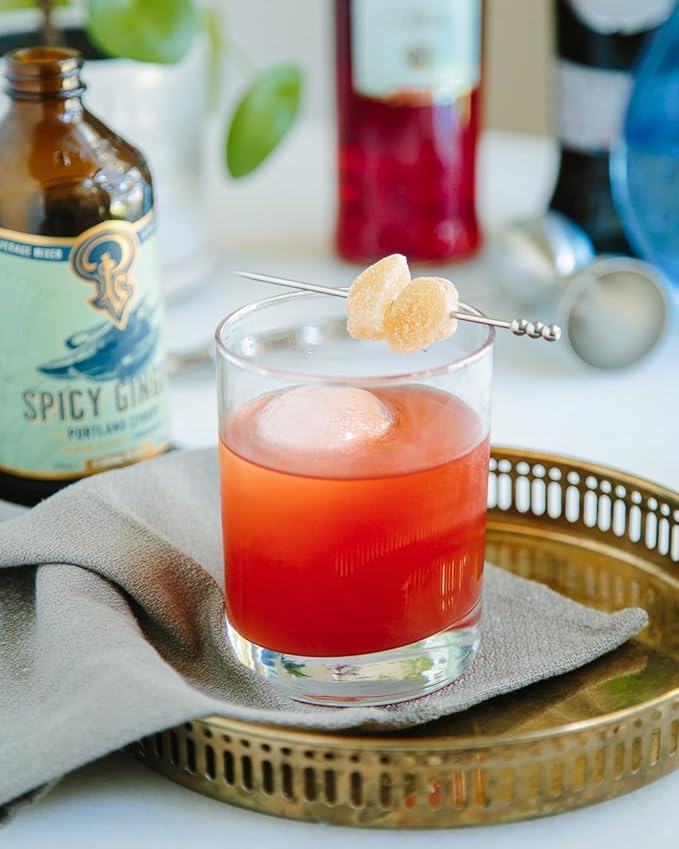 Portland Syrups Spicy Ginger Syrup - Extra Spicy Heat and Fresh Ginger Flavor - Premium Beverage Concentrate for Cocktails, Mocktails, Tea, and More - 12 oz with 12 Servings (Pack of 1)