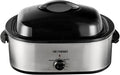 18 Quart Roaster Oven with Self-Basting Lid, Electric Turkey Roaster Oven with Defrost & Warm Function, Adjustable Temperature, Removable Pan Rack, Stainless Steel, Silver