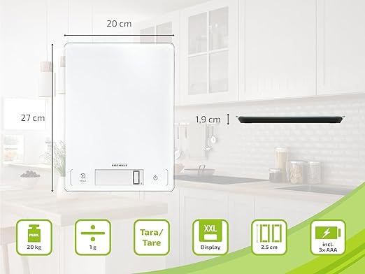 Soehnle Page Profi 300, Digital Food Scale for Cooking and Meal Prep, Kitchen Weighing Scale with LCD Screen, Food Scales Weighing up to 20 kg