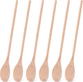 HANSGO 6PCS Wooden Spoons, 14 Inch Long Handle Cooking Spoons for Deep Pots, Wooden Utensil Set for Stirring Soups, Sauces, Stews and DIY Crafts, Sturdy & Lightweight