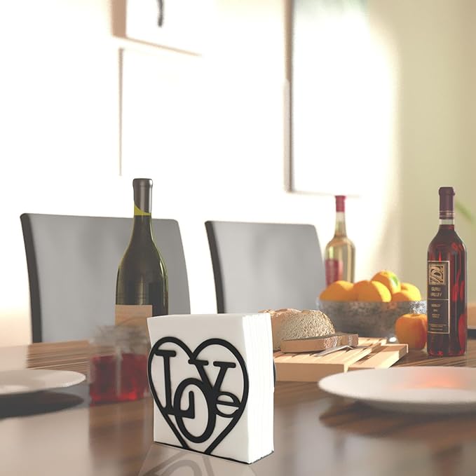 Napkin Holder for Table, Metal Napkin Holders for Kitchen Dining Farmhouse Cocktail Picnic Bar Rustic, Modern Napkins Holder for All Dining Room Decors (Letter), Christmas Decoration Gifts