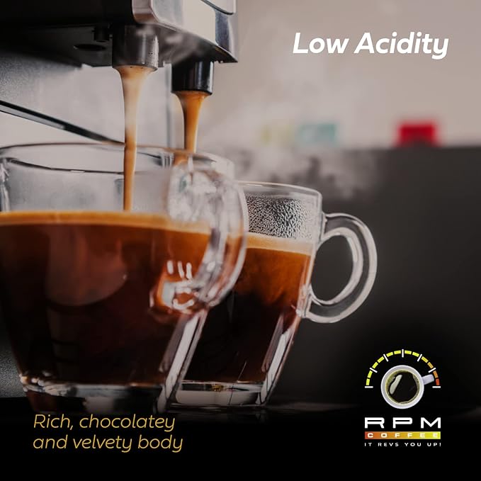 1LB RPM Organic Premium Coffee, Standard Caffeine - Supercharged Flavor, Medium-Dark Roast, 100% Arabica Beans, Low Acidity